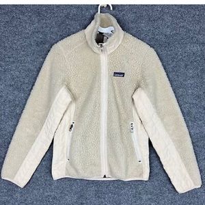 Patagonia Retro X Deep Pile Sherpa Fleece Cream Full Zip Jacket Womens XS